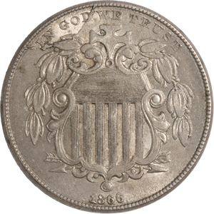 1866 Shield Nickel, Rays Main Image