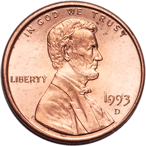 1993-D Lincoln Head Cent MS60 Main Image
