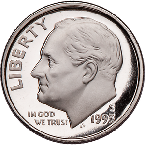 1993-S Roosevelt Dime PR63 Main Image