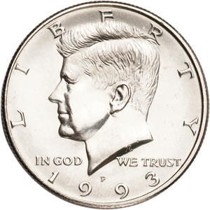 1993-P Kennedy Half Dollar MS60 Main Image