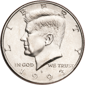 1993-D Kennedy Half Dollar MS60 Main Image