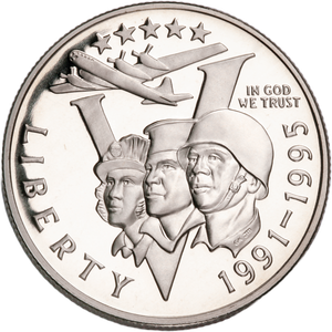 1993-P Clad WWII 50th Anniversary Commemorative Half Dollar Main Image