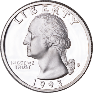1993-S Silver Washington Quarter PR63 Main Image
