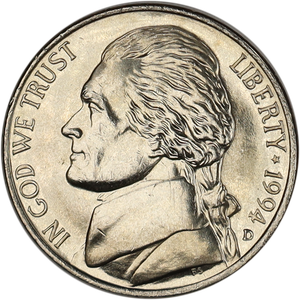 1994-D Jefferson Nickel MS60 Main Image