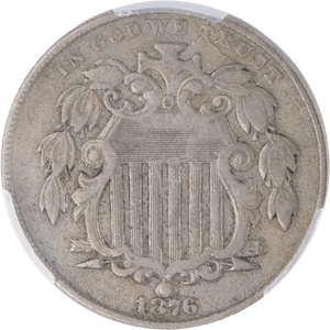 1876 Shield Nickel CAC              VF20 Main Image