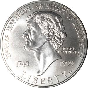 1993 (1994-P) Thomas Jefferson Silver Dollar Main Image