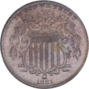 1881 Shield Nickel NGC              PF66 Main Image