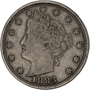 1883 Liberty Head Nickel, No Cents VF#2 Main Image