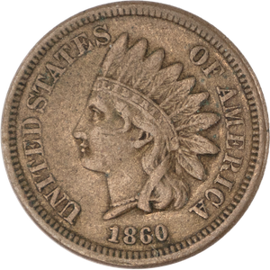 1860 Indian Head Cent, Variety 2, Copper-Nickel, Pointed Bust Main Image
