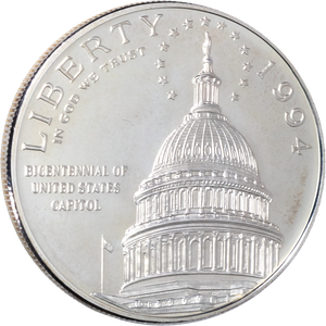 1994-D U.S. Capitol Bicentennial Silver Dollar Main Image