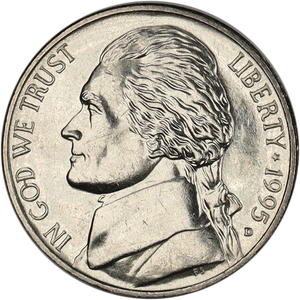 1995-D Jefferson Nickel MS60 Main Image