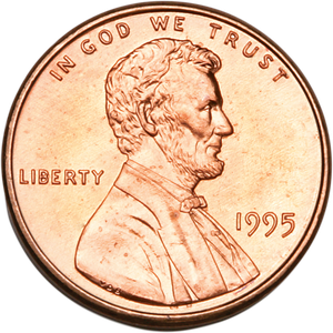 1995 Lincoln Head Cent MS60 Main Image