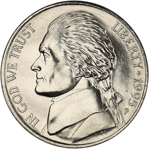 1995-P Jefferson Nickel MS60 Main Image