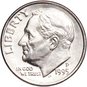 1995-P Roosevelt Dime MS60 Main Image