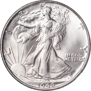 1946 Liberty Walking Half Dollar, Doubled Die Reverse Main Image
