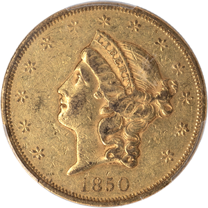 1850 Gold $20 Liberty Head Main Image