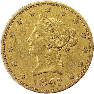 1847 $10 Liberty Head Gold Piece Main Image