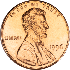1996 Lincoln Head Cent MS60 Main Image