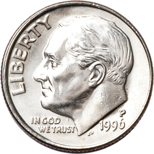 1996-P Roosevelt Dime MS60 Main Image