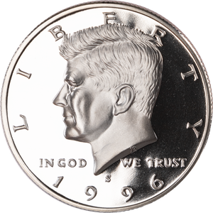 1996-S Clad Kennedy Half Dollar Main Image