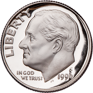 1996-S Roosevelt Dime PR63 Main Image
