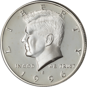 1996-S 90% Silver Kennedy Half Dollar Main Image