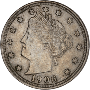 1906 Liberty Head Nickel AU50 Main Image