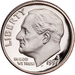 1997-S Roosevelt Dime PR63 Main Image