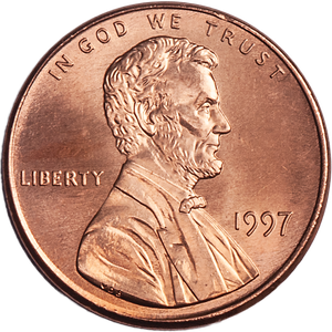 1997 Lincoln Head Cent MS60 Main Image