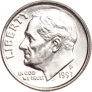 1997-P Roosevelt Dime MS60 Main Image