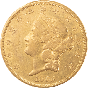 1855 Gold $20 Liberty Head Main Image