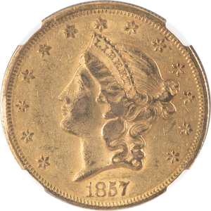 1857 Gold $20 Liberty Head Main Image