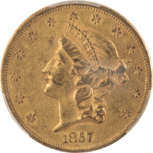 1857 Gold $20 Liberty Head Main Image