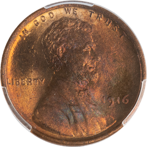 1916 Lincoln Head Cent, Red Brown Main Image