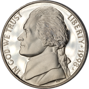1998-S Jefferson Nickel Proof PR63 Main Image