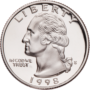 1998-S Washington Quarter, Choice Proof, PR63 Main Image