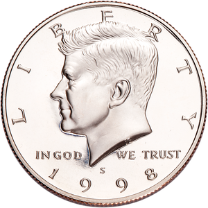 1998-S Clad Kennedy Half Dollar Main Image