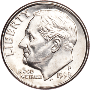1998-P Roosevelt Dime MS60 Main Image