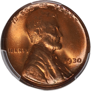 1930 Lincoln Head Cent, Full Red Main Image