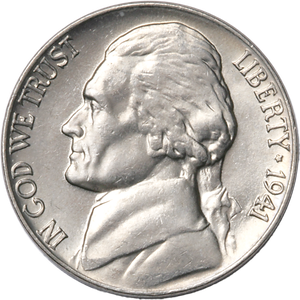 1941 Jefferson Nickel MS60 Main Image