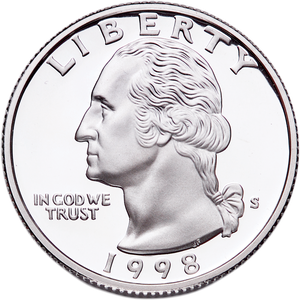 1998-S Silver Washington Quarter PR63 Main Image