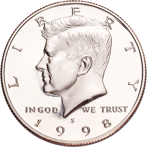 1998-S 90% Silver Kennedy Half Dollar Main Image