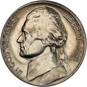 1941-S Jefferson Nickel MS60 Main Image