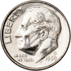 1999-D Roosevelt Dime MS60 Main Image