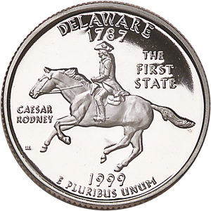 1999-S 90% Silver Delaware Statehood Quarter Main Image