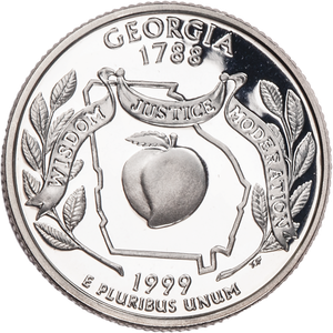 1999-S 90% Silver Georgia Statehood Quarter Main Image
