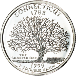 1999-S 90% Silver Connecticut Statehood Quarter Main Image