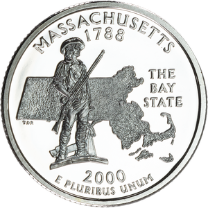 2000-S 90% Silver Massachusetts Statehood Quarter Main Image