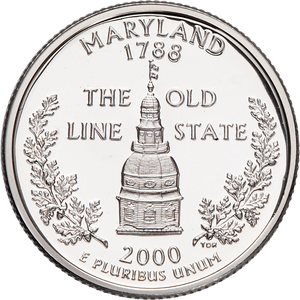 2000-S 90% Silver Maryland Statehood Quarter Main Image