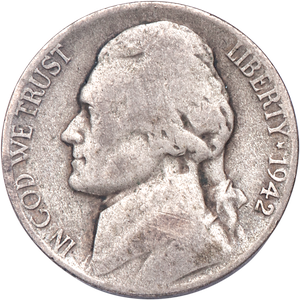 1942-P Jefferson Wartime Silver Alloy Nickel Main Image